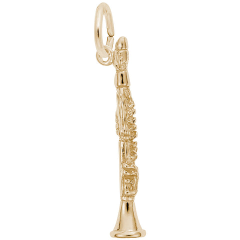 Clarinet Charm In Yellow Gold