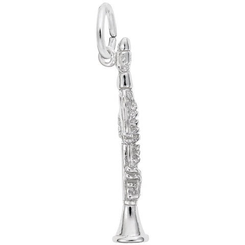 Clarinet Charm In 14K White Gold