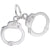 Handcuffs Charm In Sterling Silver