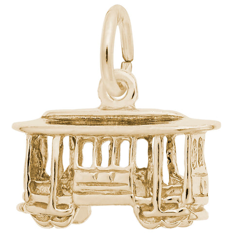8256-Cable Car Charm in Yellow Gold Plated