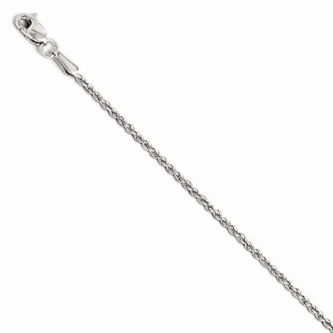 14K White Gold Diamond-Cut Rope Bracelet