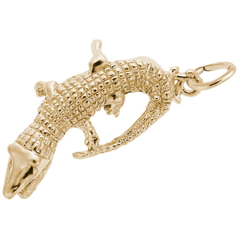 Alligator Charm In Yellow Gold