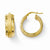 14k Yellow Gold Polished & Brushed Hoop Earrings