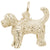 Labradoodle Dog Charm In Yellow Gold