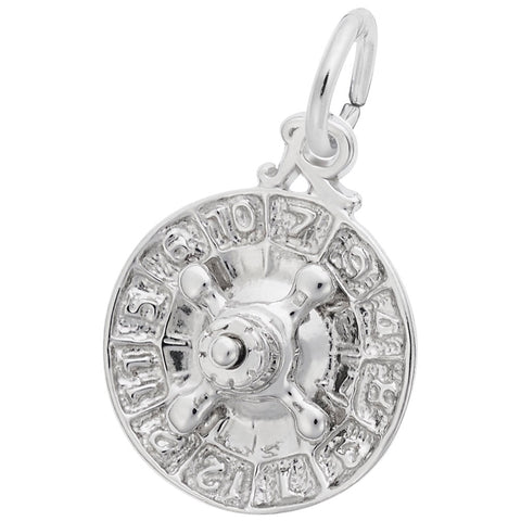 Roulette Wheel Charm In Sterling Silver