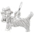 Yorkshire Dog Charm In 14K White Gold