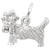 Yorkshire Dog Charm In Sterling Silver