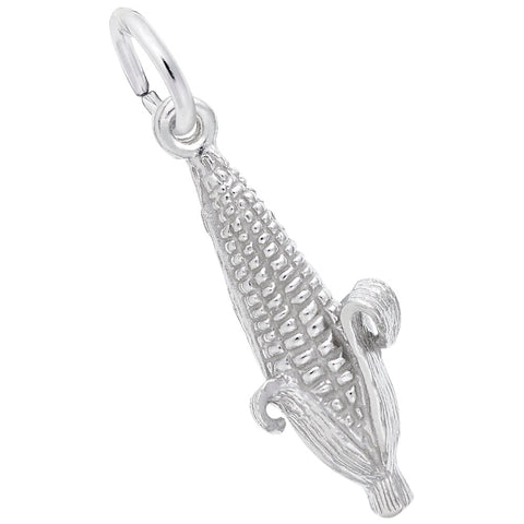 Corn Charm In Sterling Silver