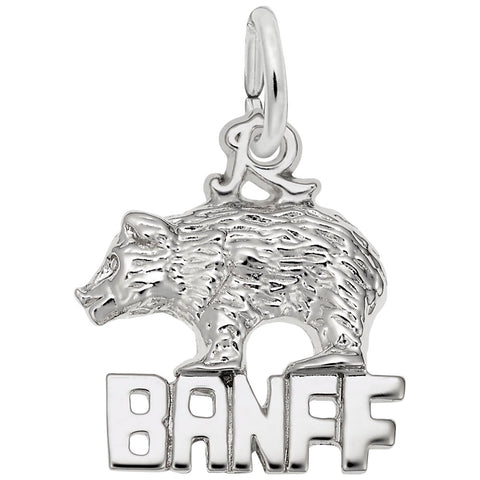 Banff W/Bear Charm In 14K White Gold