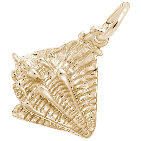 Conch Shell Charm In Yellow Gold