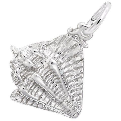 Conch Shell Charm In 14K White Gold