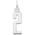 Number 2 Charm In 14K White Gold