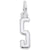 Number 5 Charm In 14K White Gold