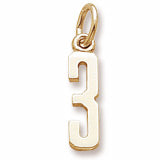 Number 3 charm in Yellow Gold Plated hide-image