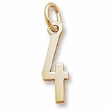 Number 4 charm in Yellow Gold Plated hide-image