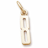 Number 8 charm in Yellow Gold