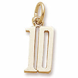 Number 10 charm in Yellow Gold Plated hide-image