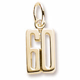 Number 60 charm in Yellow Gold Plated hide-image