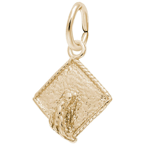 Graduation Hat Charm in Yellow Gold Plated