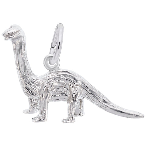 Dinosaur Charm In 14K White Gold