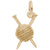 Knitting Charm in Yellow Gold Plated