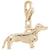 Dachshund Dog Charm in Yellow Gold Plated