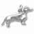 Dachshund Dog charm in 14K White Gold hide-image