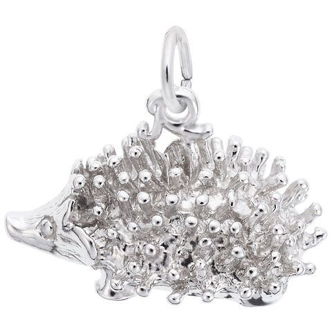Porcupine Charm In Sterling Silver