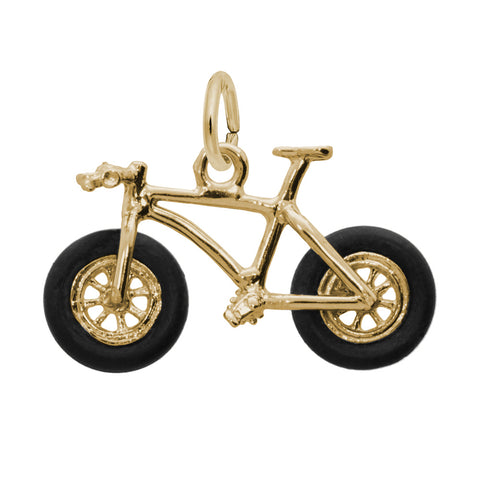 Fat Tire Bike Charm In Yellow Gold