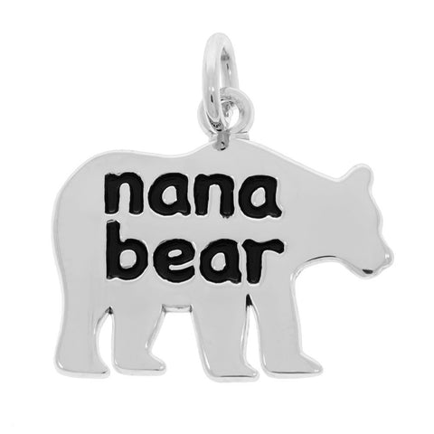 Nana Bear Charm In 14K White Gold