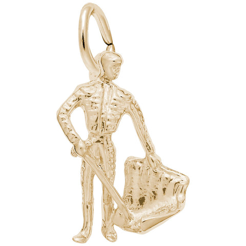 Bull Fighter Charm in Yellow Gold Plated