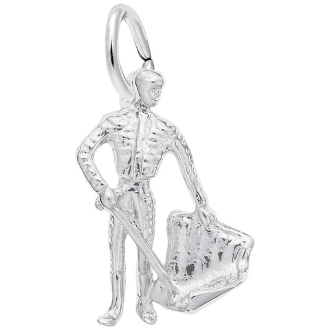 Bull Fighter Charm In Sterling Silver