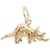 Triceratops Charm In Yellow Gold