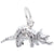 Triceratops Charm In 14K White Gold
