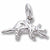 Triceratops charm in 14K White Gold hide-image
