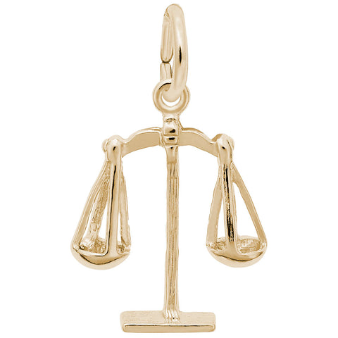 Scales Of Justice Charm In Yellow Gold