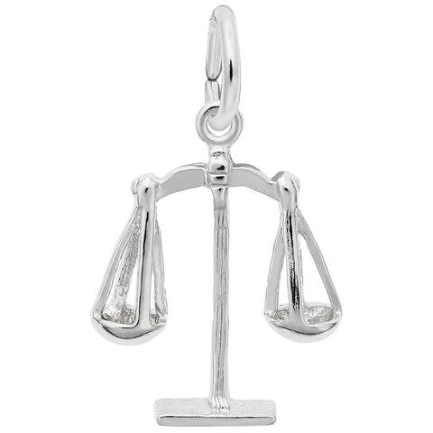 Scales Of Justice Charm In 14K White Gold