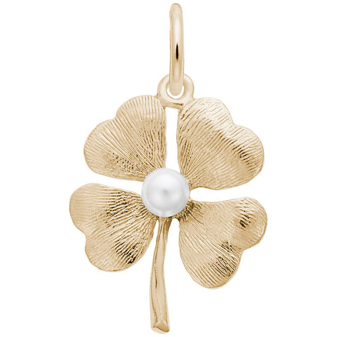 4 Leaf Clover Charm in Yellow Gold Plated