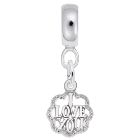 I Love You Charm Dangle Bead In Sterling Silver