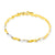 10K White and Yellow Gold Two Tone Sat Polished Stampato Bracelet