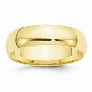 10k Yellow Gold 6mm Lightweight Comfort Fit Wedding Band