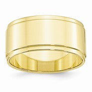 10k Yellow Gold 10mm Flat with Step Edge Wedding Band