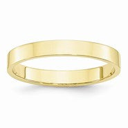 10k Yellow Gold 3mm Lightweight Flat Wedding Band