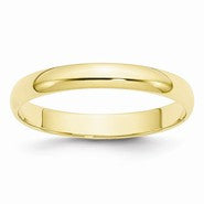 10k Yellow Gold 3mm Lightweight Half Round Wedding Band