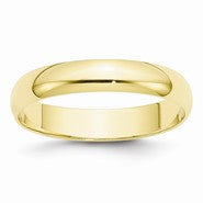 10k Yellow Gold 4mm Lightweight Half Round Wedding Band
