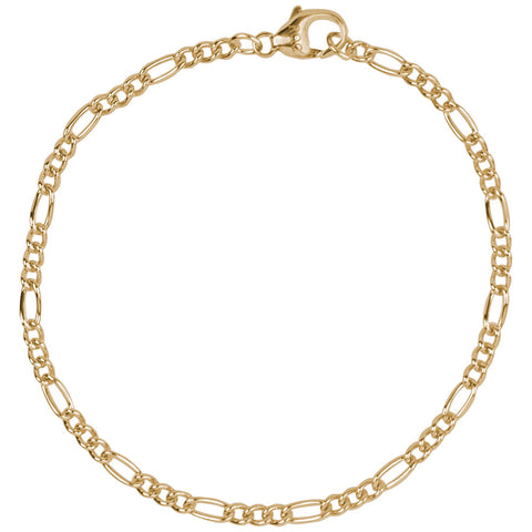 Petite Curbed Figaro Classic Bracelet in Gold Plated
