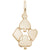 Playing Card Symbols Charm in Yellow Gold Plated