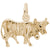Cow Charm in Yellow Gold Plated