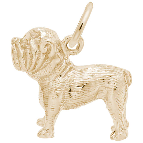 Bulldog Charm In Yellow Gold