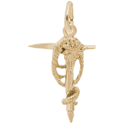 Mountain Climbing Charm in Yellow Gold Plated